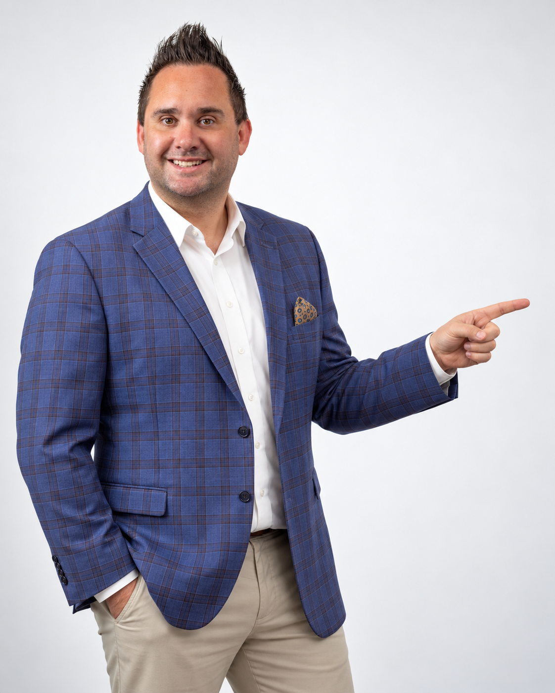 Michael Johnsen pointing toward the Ti Adoro Studios planning approach